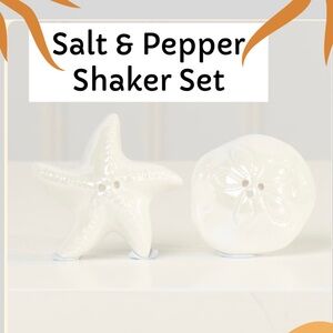 Starfish & Sand Dollar Mini Salt & Pepper Shaker Set - Off White